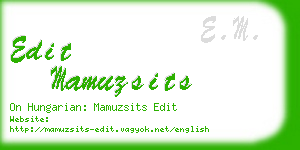 edit mamuzsits business card